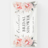 ウェルカムフローラ牡丹赤面ピンクブライダルシャワー 横断幕 (縦)