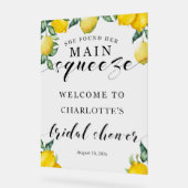 ウェルカムブライダルシャワーのメイン絞りアクリルサイン アクリルサイン (傾斜)