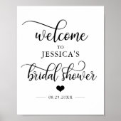 ウェルカムブライダルシャワーハートウェルカムサイン ポスター (正面)