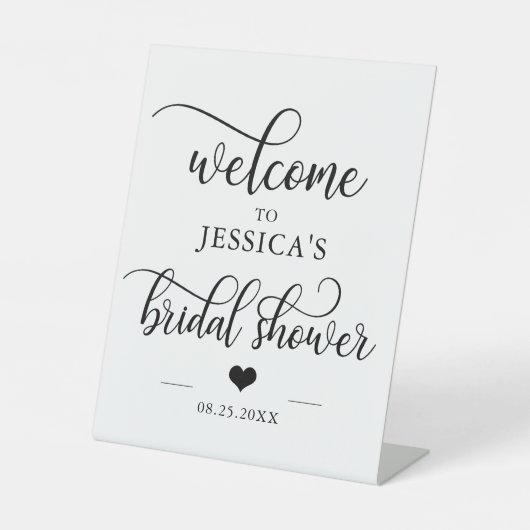 ウェルカムブライダルシャワーハートウェルカムサイン 台座サイン (正面)
