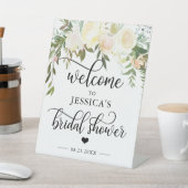 ウェルカムブライダルシャワーフローラピンクのウェルカムサイン 台座サイン (インサイチュ)