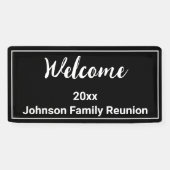 ウェルカムブラックアンドホワイトネームファミリー懇親会 横断幕 (横)
