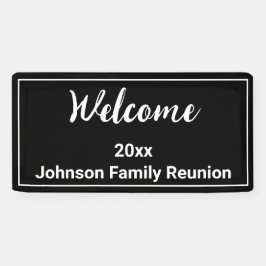 ウェルカムブラックアンドホワイトネームファミリー懇親会 横断幕