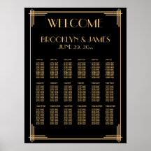 ウェルカムブラックデコ結婚のシーティングチャート