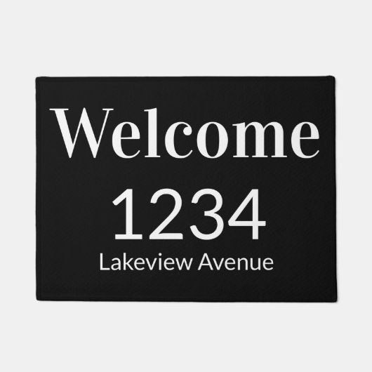 ウェルカムブラックハウスとホワイトハウスの番号住所 ドアマット (正面)