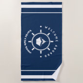 ウェルカムブルーいかり航海のセーリングボカスタムート ビーチタオル (正面)