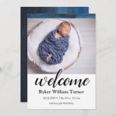 ウェルカムブルーウォーター色誕生のお知らせ 案内状 (正面/裏面)