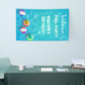 ウェルカムプールパーティー誕生日バナー 横断幕 (トレードショー)