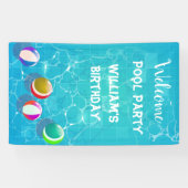 ウェルカムプールパーティー誕生日バナー 横断幕 (横)