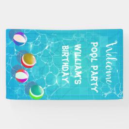 ウェルカムプールパーティー誕生日バナー 横断幕