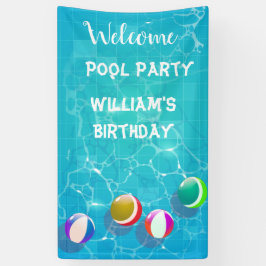 ウェルカムプールパーティー誕生日バナー 横断幕