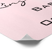 ウェルカムベイビーブルー フーツ ベイビーシャワー ボーイ ピンク ポスター (角)