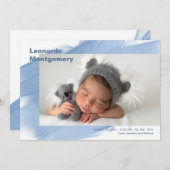ウェルカムベイビーボーイ　写真　誕生日お知らせ 案内状 (正面/裏面)