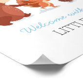 ウェルカムベイビー　ゲストブック　指紋　森　青 ポスター (角)