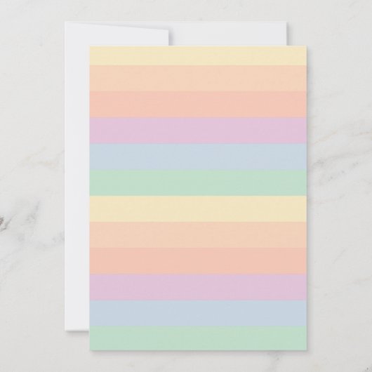 ウェルカムベビーエレガントパステルレインボーフォト誕生 案内状 (裏面)