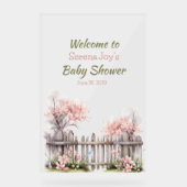ウェルカムベビーガールシャワー アクリルサイン (正面)