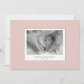 ウェルカムベビーガールフォトコラージュ誕生 案内状 (裏面)