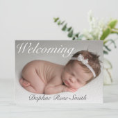 ウェルカムベビーガールフォト誕生 案内状 (スタンド正面)