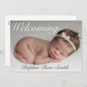 ウェルカムベビーガールフォト誕生 案内状 (正面/裏面)