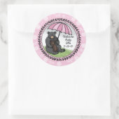 ウェルカムベビーガールマママベアアンドカブパーソナライズされた ラウンドシール (バッグ)