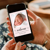 ウェルカムベビーガール写真誕生 案内状