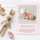 ウェルカムベビーガール写真誕生 案内状