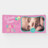 ウェルカムベビーガール水玉模様 横断幕 (横)