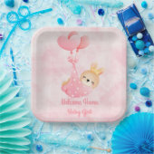 ウェルカムベビーガール ペーパープレート (パーティー)