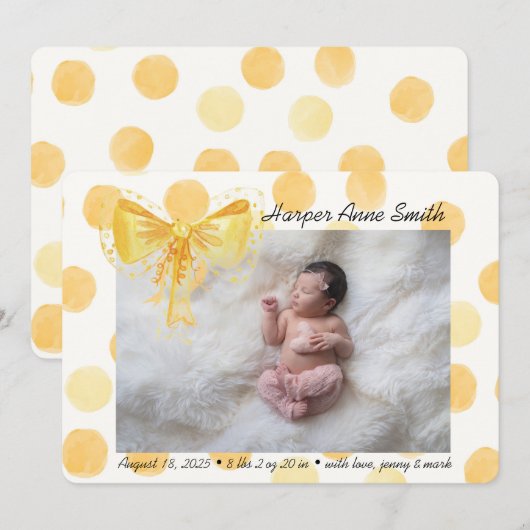 ウェルカムベビーガール 案内状 (正面/裏面)