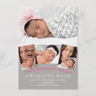 ウェルカムベビーガール 案内状