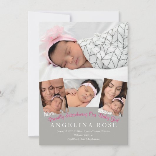 ウェルカムベビーガール 案内状 (正面)