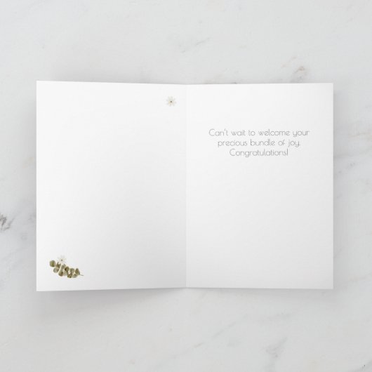 ウェルカムベビーガールBohoおめでとうカード カード (内部)