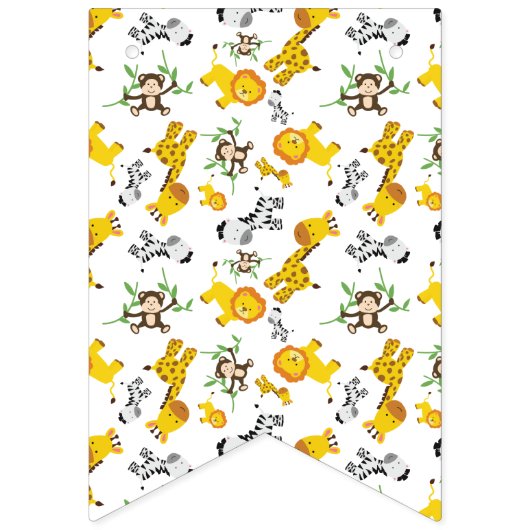 ウェルカムベビーサファリベイビーシャワーかわいいかわいいデコール バンティングフラッグ (第1の旗)