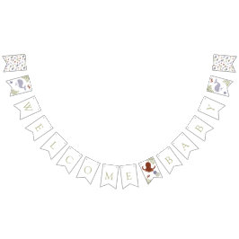 ウェルカムベビーザシーベビーシャワーアーストーン バンティングフラッグ