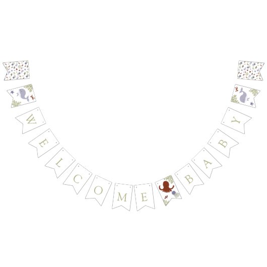 ウェルカムベビーザシーベビーシャワーアーストーン バンティングフラッグ (全)