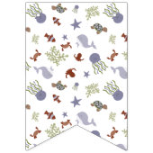 ウェルカムベビーザシーベビーシャワーアーストーン バンティングフラッグ (第1の旗)