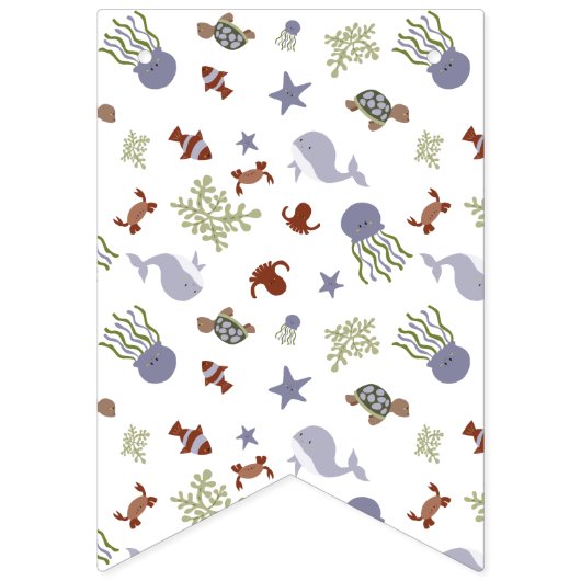 ウェルカムベビーザシーベビーシャワーアーストーン バンティングフラッグ (第1の旗)