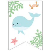 ウェルカムベビーザシーベビーシャワーパステルかわいい バンティングフラッグ (第2の旗)