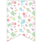 ウェルカムベビーザシーベビーシャワーパステルかわいい バンティングフラッグ (第1の旗)