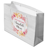 ウェルカムベビーシャビーシック素朴フローラベビーシャワー ラージペーパーバッグ (裏面アングル)
