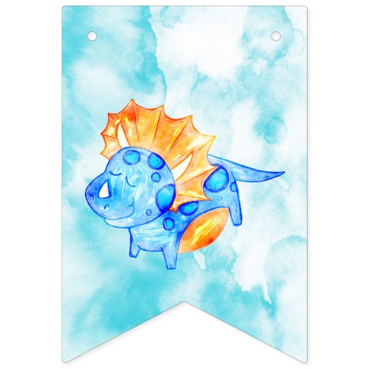 ウェルカムベビーシャワーブルーウォーター色 バンティングフラッグ (第2の旗)