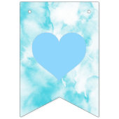 ウェルカムベビーシャワーブルーウォーター色 バンティングフラッグ (第1の旗)