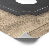 ウェルカムベビーシャワーポスターサイン男の子Stagウッドブルー ポスター (角)