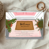 ウェルカムベビードアマットピンクガールベビーシャワー 招待状