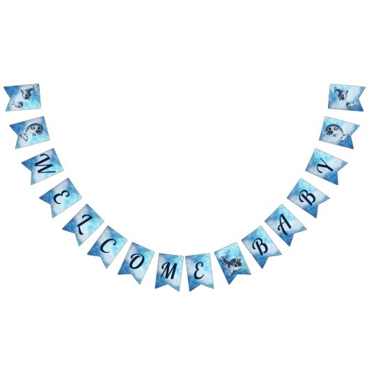 ウェルカムベビーナールシャワーバナー バンティングフラッグ (全)
