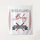 ウェルカムベビーパーソナライズされたベビーシャワー タペストリー (正面)