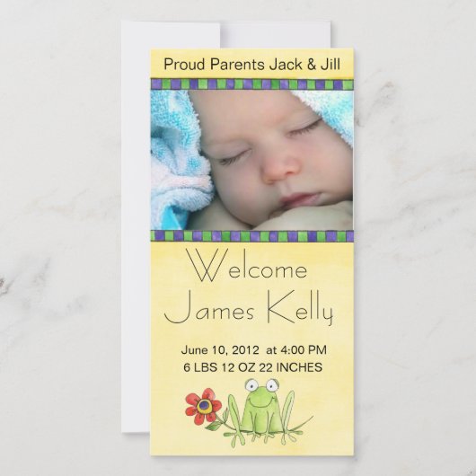 ウェルカムベビーフォトカード 案内状 (正面)