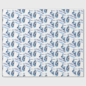 ウェルカムベビーブルースポーツシューズパーソナライズされた ラッピングペーパー (フラット)