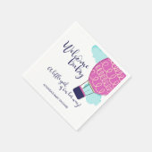 ウェルカムベビーホットエアバルーンガールベビーシャワー スタンダードカクテルナプキン (角)