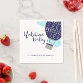 ウェルカムベビーホットエアバルーンボーイベビーシャワー スタンダードカクテルナプキン (インサイチュ)